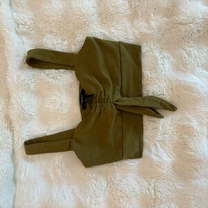 Forever 21 Olive Green Tie-Front Bra Top